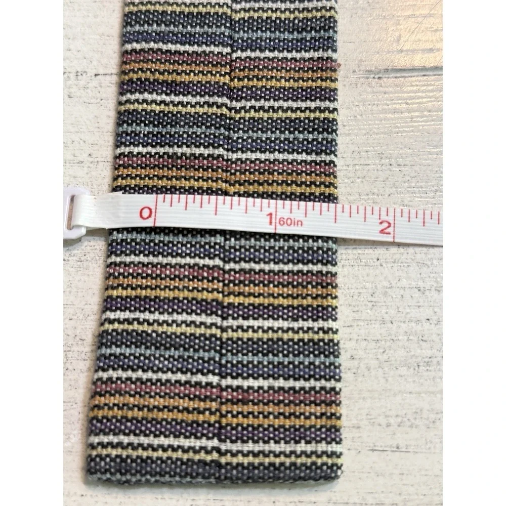 Super Skinny Artesana Cotton 1 1/2 Inch Width Multi Color Tie Academia Vintage